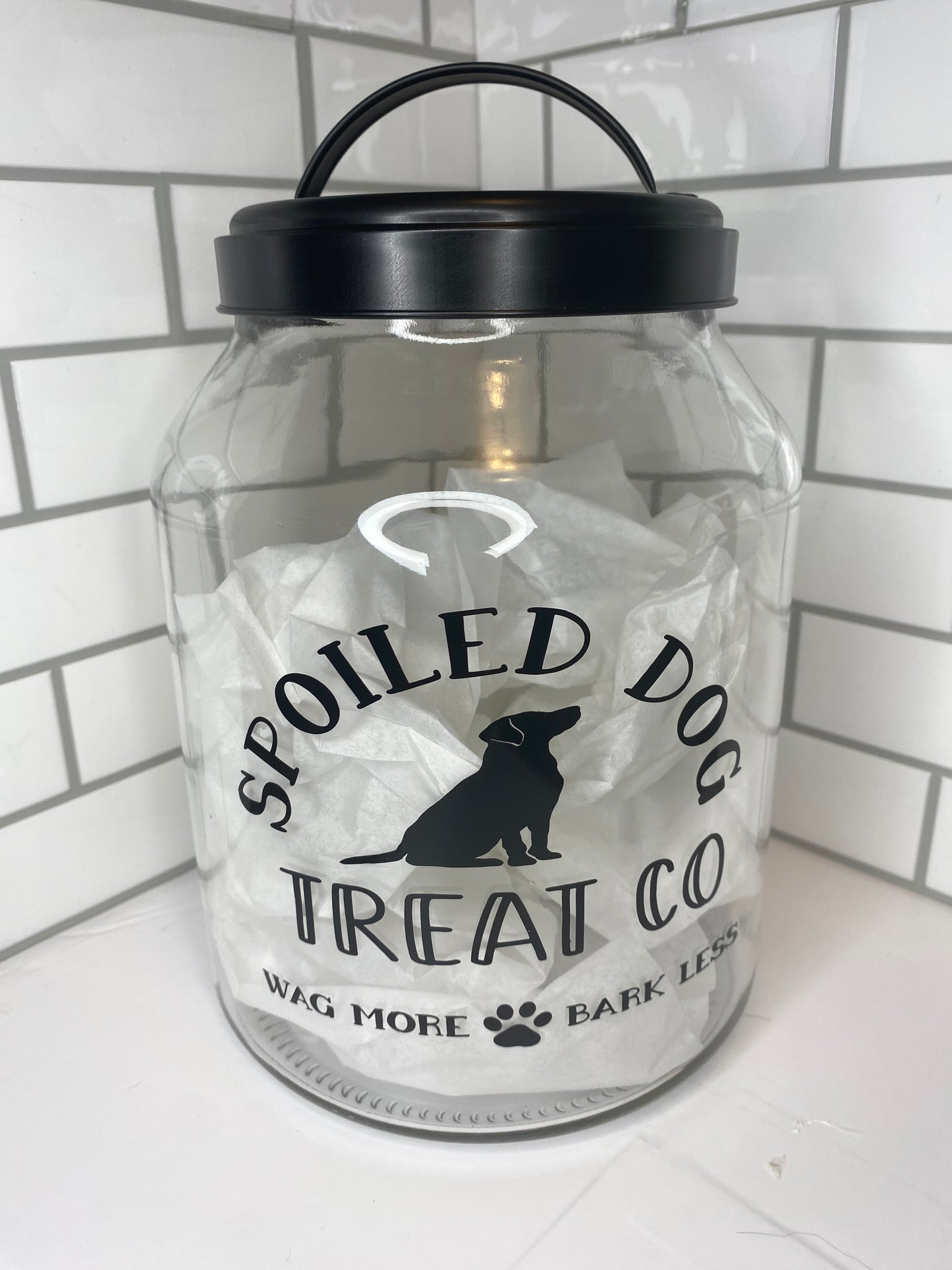 Dog Treat Glass Jar, Large Jar, Spoiled Dog Treat Co.