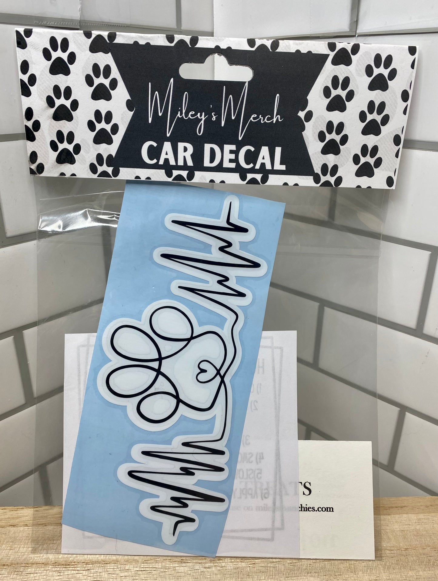 Paw Heart Beat Car Decal