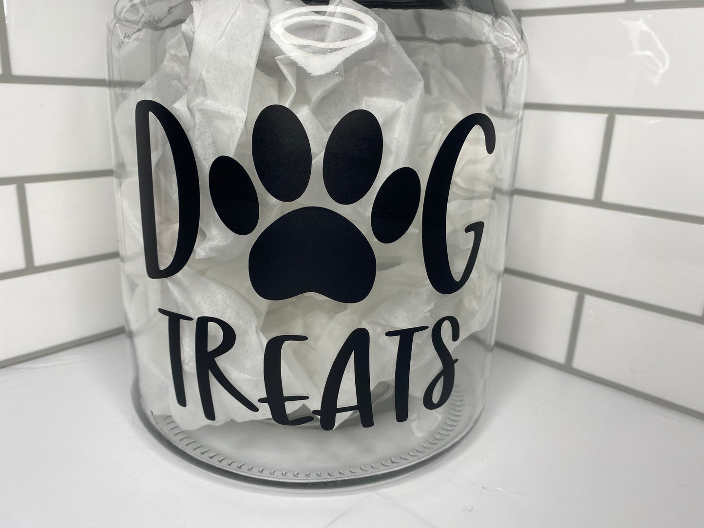 Dog Treat Jar, Large Jar, Dog Paw Treats
