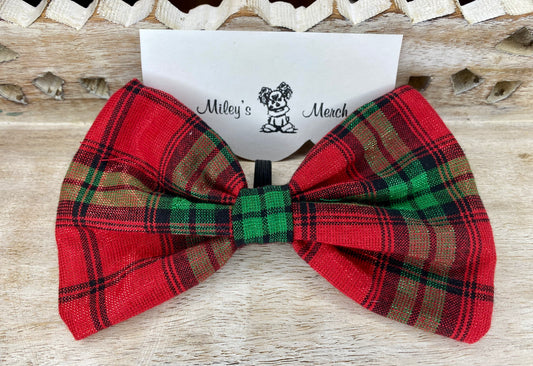 Dog Bow Tie, Red Plaid