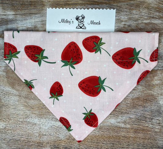 Over the Collar Dog Bandana, Reversible Dog Bandana, Strawberry & Popsicle